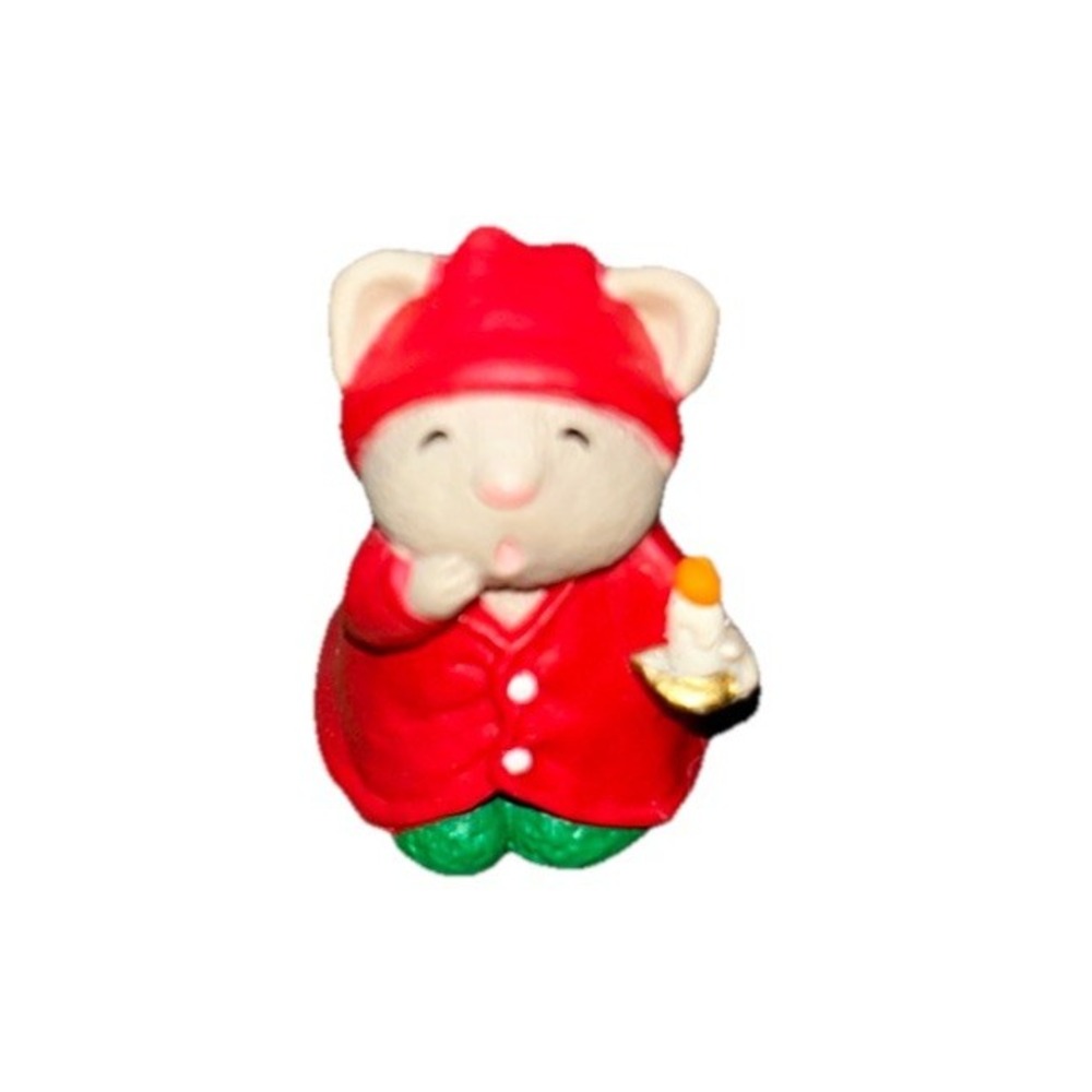 Hallmark Christmas Merry Miniature 1991 Cute Mouse Holding Candle